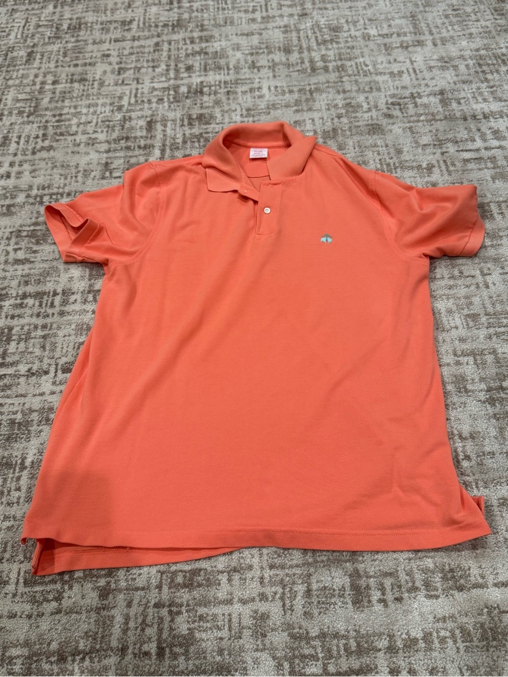 Brooks Brothers Original Fit Performance Polo Men’s Coral 100% Prima Cotton Golf